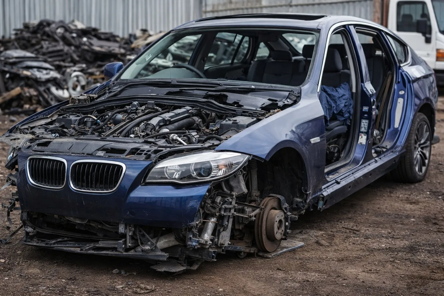 Autoturism BMW pregătit pentru dezmembrare