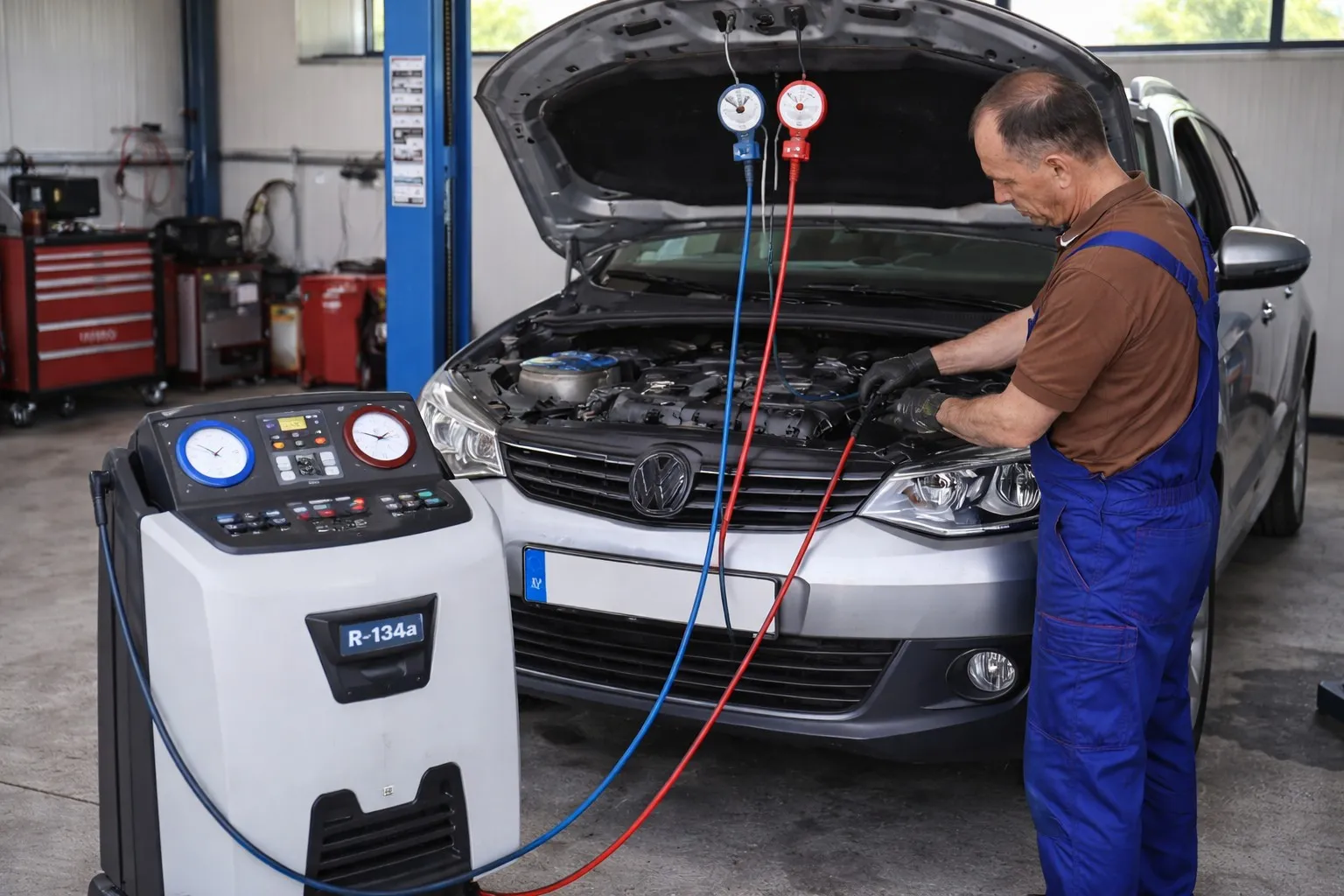 Încărcare freon și verificare climă la un autoturism